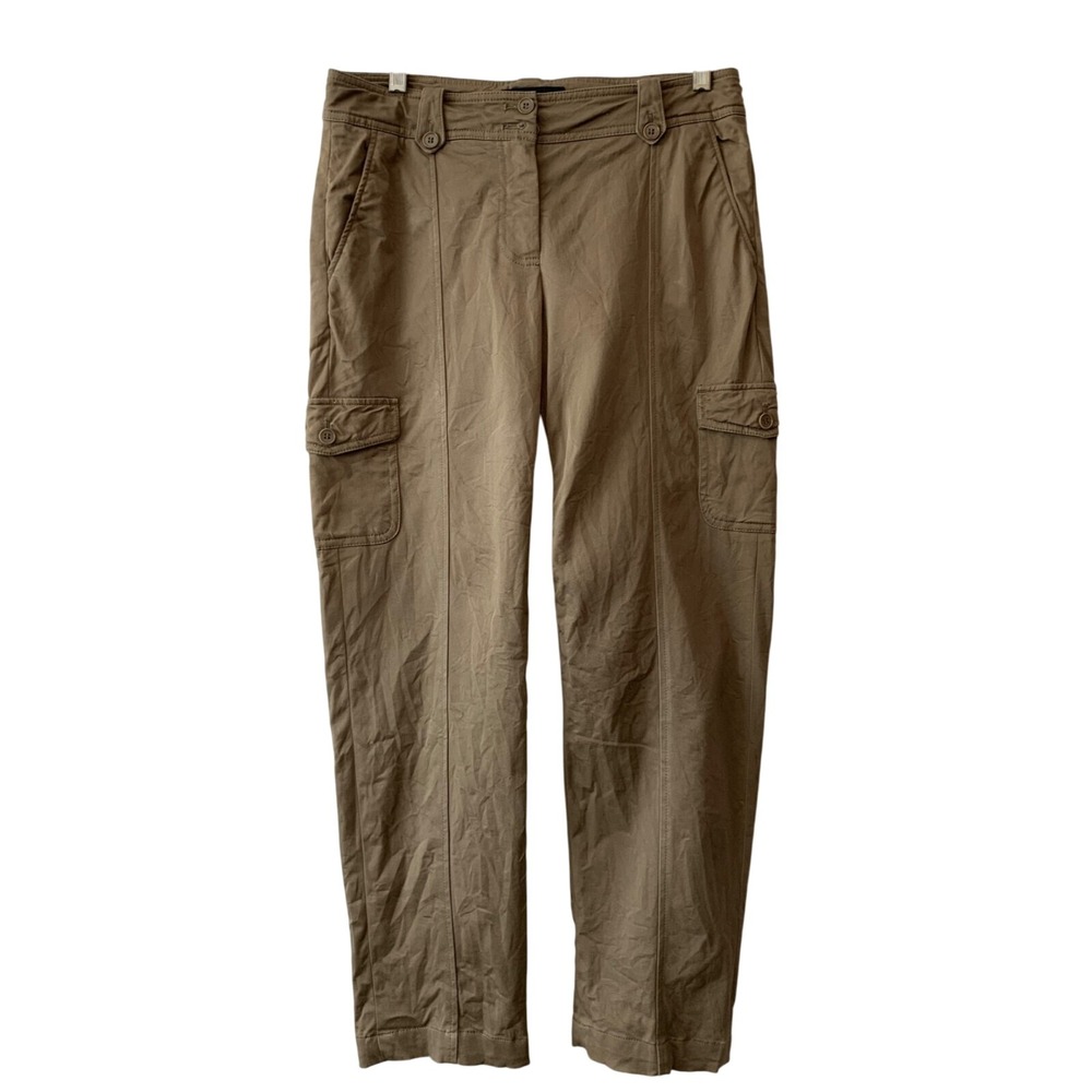 Talbots Women's Slim Khaki Cargo Pants Ankle Length Comfort Waist Stretch Size 4
